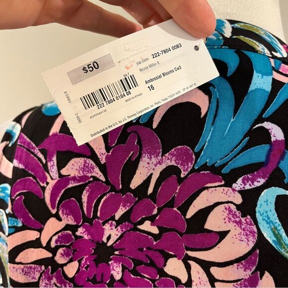 Nicole Miller Floral Sleeveless plus size Dress size 16 - Picture 8 of 13